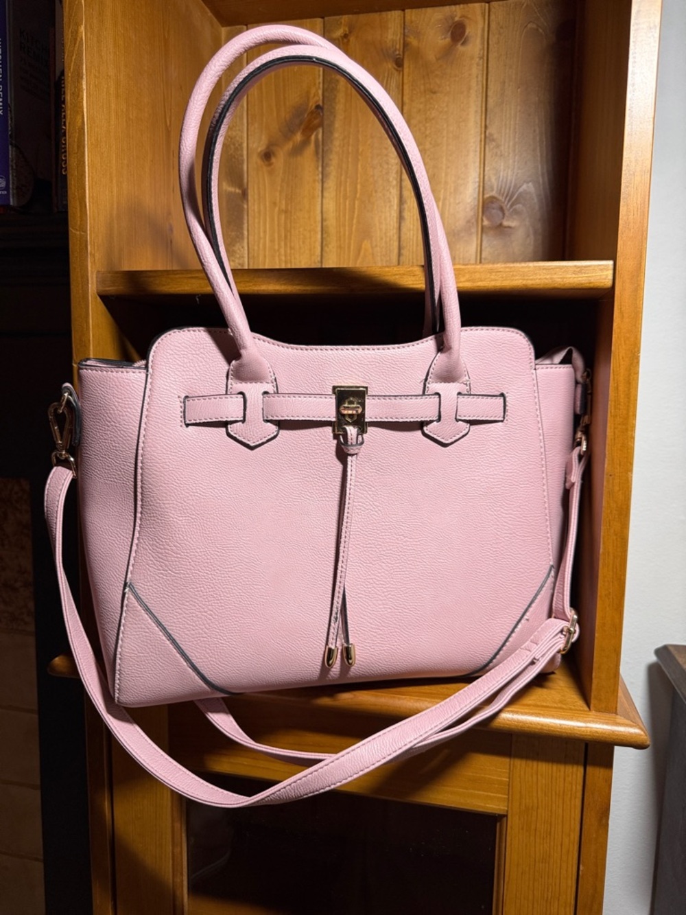Impressions Blush Pink Structured Satchel with Detachable Strap